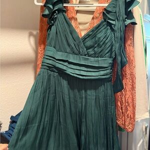 Elegant Green Ruffled Dress